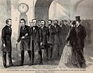 Stevens Prints: Members of the House of Representative proceed to the Senate Chamber for the Impeachment Trial of President Andrew