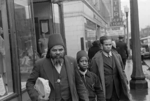Sidewalk Prints: Members of the Moors, an African American religious group of Chicago
