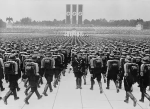 1405history Prints: Members of the SS marching in formation on Nazi Party Day