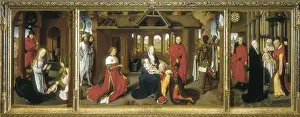 Three Kings Prints: MEMLING, Hans (1433-1494). Triptych of the Adoration