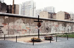 Communism Prints: A memorial to Peter Fecter a teenager killed while attempting to flee East Berlin on August 17 1962