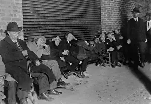 Fans Prints: Men in business suits sit and sleep in line for tickets for the opening game of the 1924 World Series