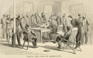 Suffrage Prints: Former men of the Confederacy take loyalty oaths after the end of the US Civil War