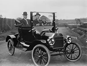 Convertible Prints: Two men in a Ford Model T Runabout, near Washington, DC, 1913-1915 (BSLOC_2018_2_129)
