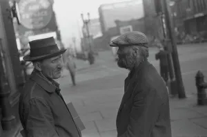 Nebraska Prints: Men on Lower Douglas Street, Omaha, Nebraska, photograph by John Vachon, November, 1938