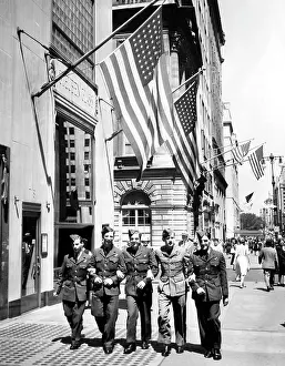 Royal Air Force Prints: Men of the Royal Air Force walking down Fifth Avenue in New York