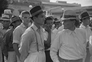 Latinos Prints: Men at a strike meeting in Yabucoa
