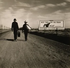 Jobless Prints: Two men walking toward Los Angeles