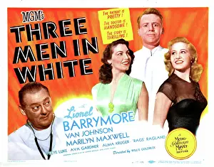 1944 Movies Prints: THREE MEN IN WHITE, Lionel Barrymore, Ava Gardner, Van Johnson, Marilyn Maxwell, 1944
