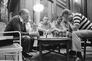 Peace Treaty Prints: Menahem Begin and Zbigniew Brzezinski play chess during the Camp David Summit