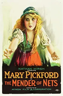 Hands Outstretched Prints: THE MENDER OF NETS, Mary Pickford on poster art, 1912