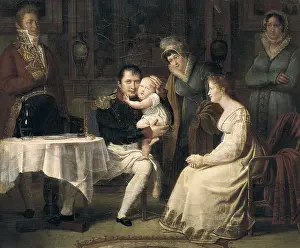 Napoleon Prints: MENJAUD, Alexandre (1773-1832). Napoleon, Marie Louise and the King of Rome. 1812