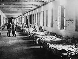 Patients Prints: Men's ward in a yellow fever hospital, Havana, Cuba, ca. 1899 (BSLOC_2017_10_59)