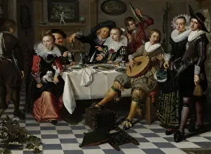 Lute Prints: Merry Company, by Isack Elyas, 1629