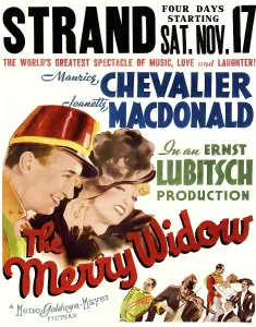 Jeanette Prints: THE MERRY WIDOW, US poster, from left: Maurice Chevallier, Jeanette MacDonald, 1934