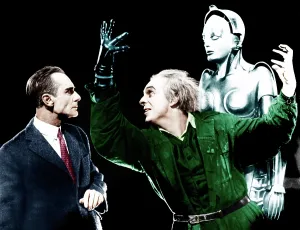 Dramatic Prints: METROPOLIS, from left: Alfred Abel, Rudolf Klein-Rogge, robot, 1927