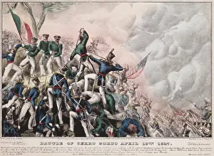 Armies Prints: Mexican American War. Battle of Cerro Gordo, April 12-18, 1847
