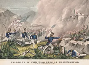 Armies Prints: Mexican American War. Battle of Chapultepec, Sept. 12-13, 1847