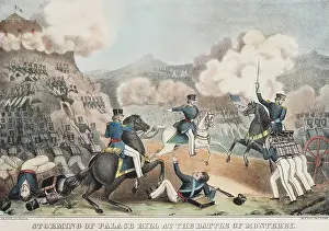 Mexico Prints: Mexican American War. Battle of Monterey, the Storming of the Palace Hill, Sept. 22, 1846