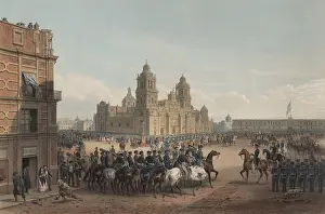 Armies Prints: Mexican American War. Gen. Winfield Scott's triumphal entry into Mexico City