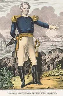 Epaulets Prints: Mexican American War. General of the US Army, Winfield Scott at Vera Cruz, Mexico