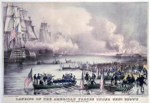 Winfield Prints: Mexican-American War. Landing of the American forces under Genl