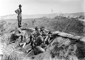 Us Army Prints: The Mexican Revolution. American infantry take position outside of the American-occupied port city of Vera Cruz