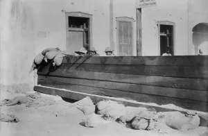 Aiming Prints: Mexican Revolutionary soldiers behind a captured Federal barricade in Juarez