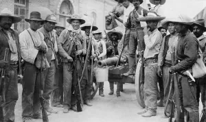 Sombrero Prints: Mexican Revolutionary soldiers with homemade cannon after their victory in Juarez