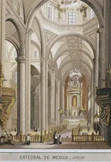 Litography Prints: Mexico City. Cathedral (1880). Litography. AISA/Everett Collection**US SALES ONLY**