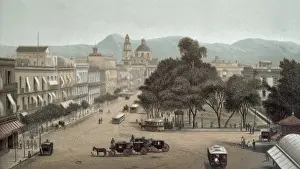 Mexico City. El Empedradillo (1885). Litography. - J. Bedmar/Iberfoto/Everett Collection (141137)**US SALES ONLY**