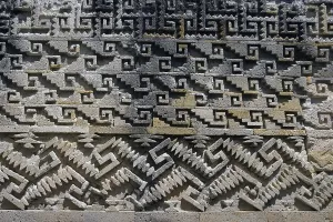 MEXICO. Mitla. Zapoteca Ruins. Religious complex. Stone mosaic. Zapotec art. Sculpture. RAGA/AISA/Everett Collection (190056)**US SALES ONLY**