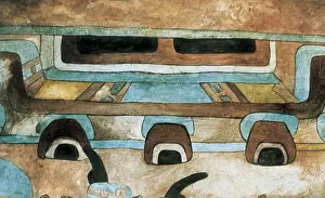 Oaxaca Prints: MEXICO. OAXACA. Monte Albn. Frescos in the interior of the grave 105