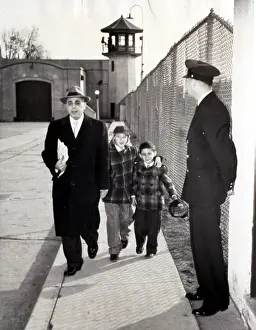 Emmanuel Prints: Michael & Robert Rosenberg (later Meeropol) visit their parents in Sing Sing with Emmanuel Bloch