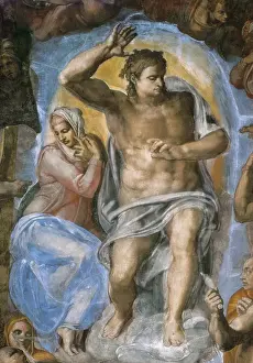 Michelangelo (1475-1564). Sistine Chapel. The Last Judgement. 1537-1541. VATICAN CITY. Vatican Palaces. Detail. Renaissance art. Cinquecento. Fresco