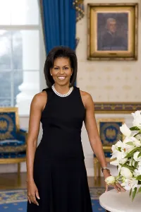 Michele Prints: Michelle Obama (1964-), in her official portrait as First Lady of the United States. 2009