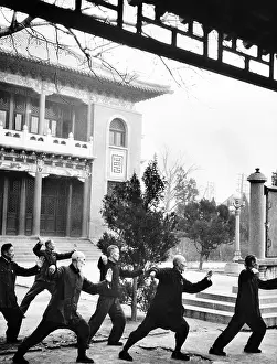 Exercise Prints: Middle-aged Chinese men practice T'ai chi in Hopei Province