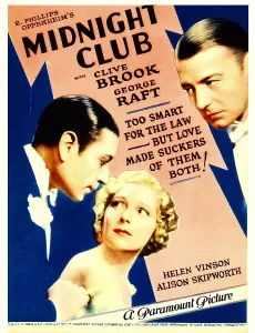 Clive Prints: MIDNIGHT CLUB, from left: George Raft