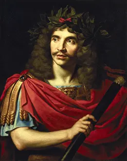 Military Dress Prints: MIGNARD, Nicolas (1606-1668). Moliere in the Role of Caesar in Corneille's 'The Death of Pompey'