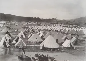 Bicycles Prints: Military Camp on the April 22, 1906