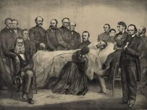 Assassination Prints: Military commanders and Cabinet members witness Abraham Lincolns death on April 15