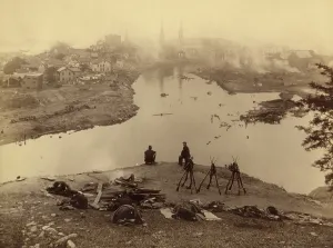 Catastrophe Prints: Military post on Kernville Hill, after the Johnstown Flood, May 31, 1889