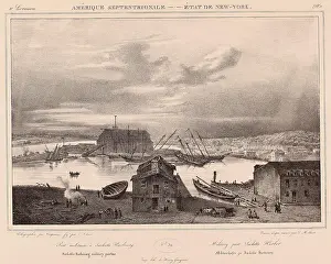 Armies Prints: Military Post at Sackets Harbor on Lake Ontario. Lieutenant Ulysses S