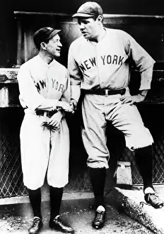 1930s Candid Prints: Miller Huggins, and Babe Ruth, circa early 1920s