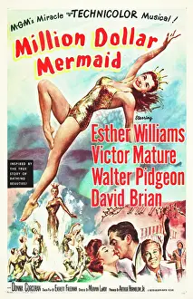 Brian Prints: MILLION DOLLAR MERMAID, Esther Williams, Victor Mature, David Brian, 1952