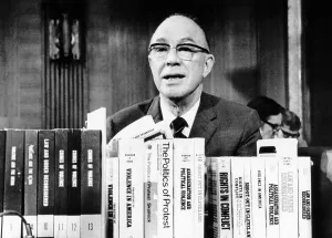 Milton Prints: Milton Eisenhower reports to the US Senate