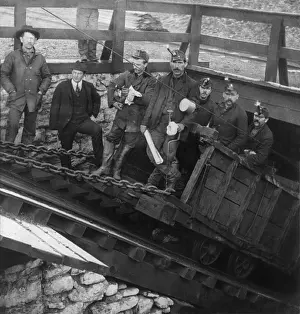 Mining Prints: Five miners going into the Slope