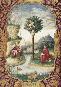 Petrarch 1304 1374 Prints: Miniature with Francesco Petrarca
