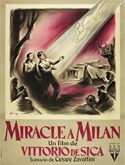 Light Beam Prints: MIRACLE IN MILAN, (aka MIRACOLO A MILANO, MIRACLE A MILAN), French poster art, 1951