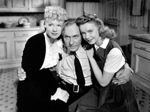Sitting On Lap Prints: THE MIRACLE OF MORGAN'S CREEK, Betty Hutton, William Demarest, Diana Lynn, 1944